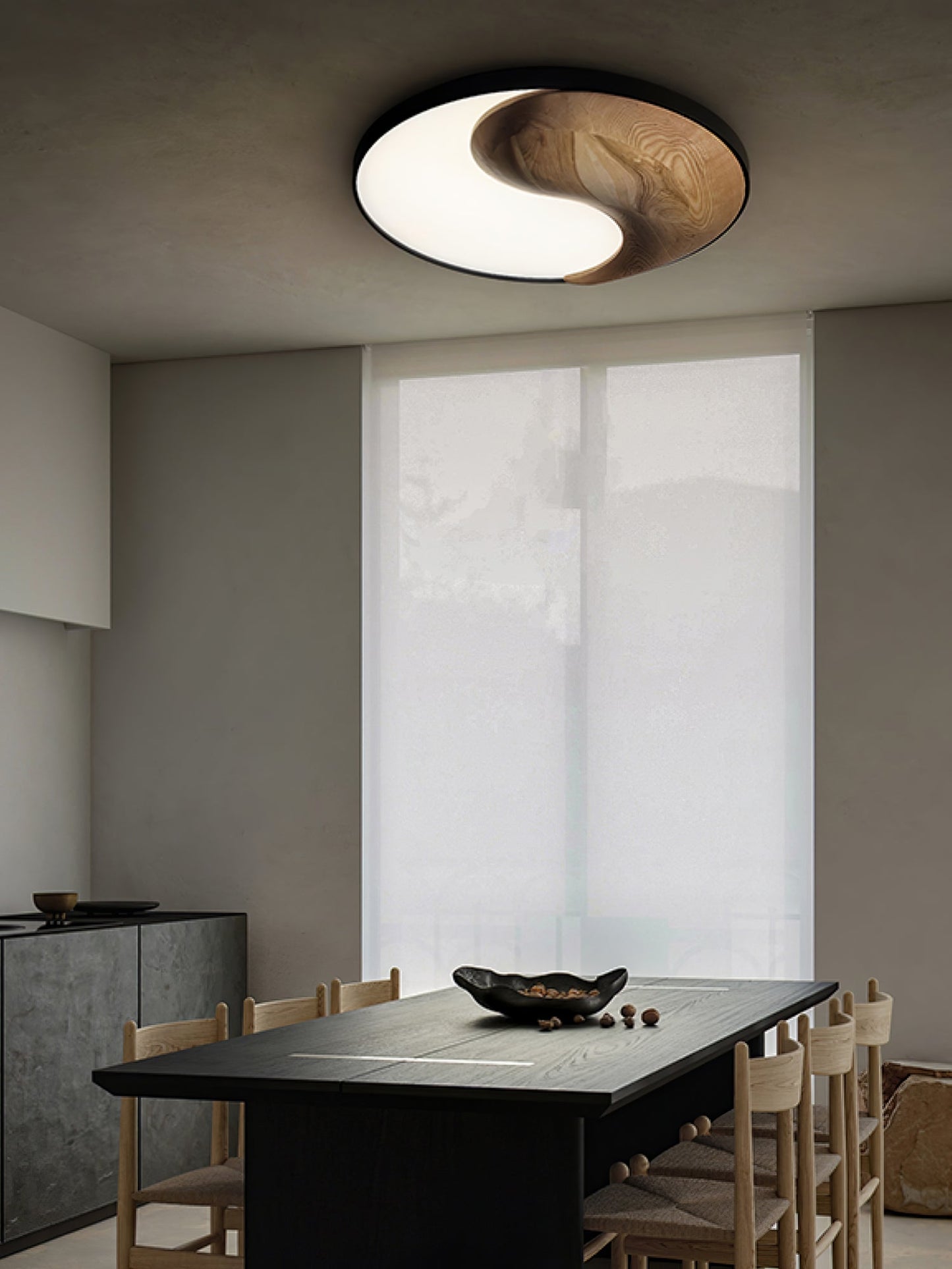 Taiyi Balance Ceiling Light | Wood & Metal | 65cm Diameter
