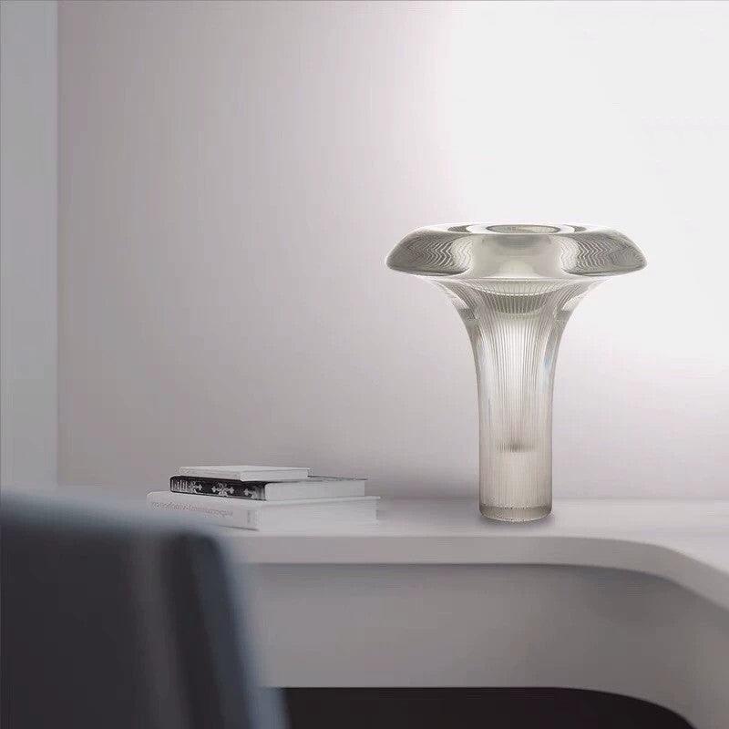 Takku Table Lamp | Transparent Glass & Metal | 34cm Diameter
