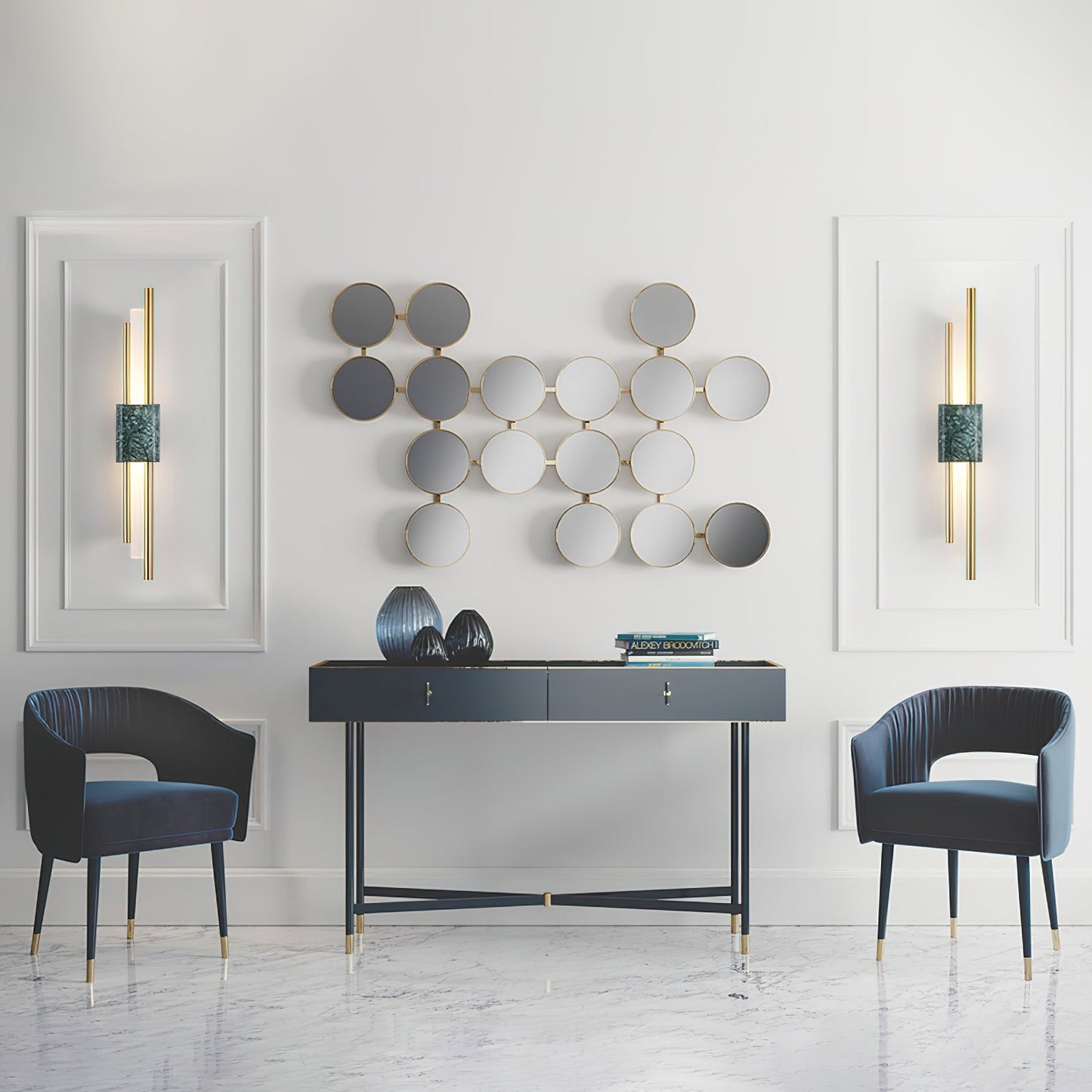 Tanto Wall Light | Brass & Marble | Set of 2