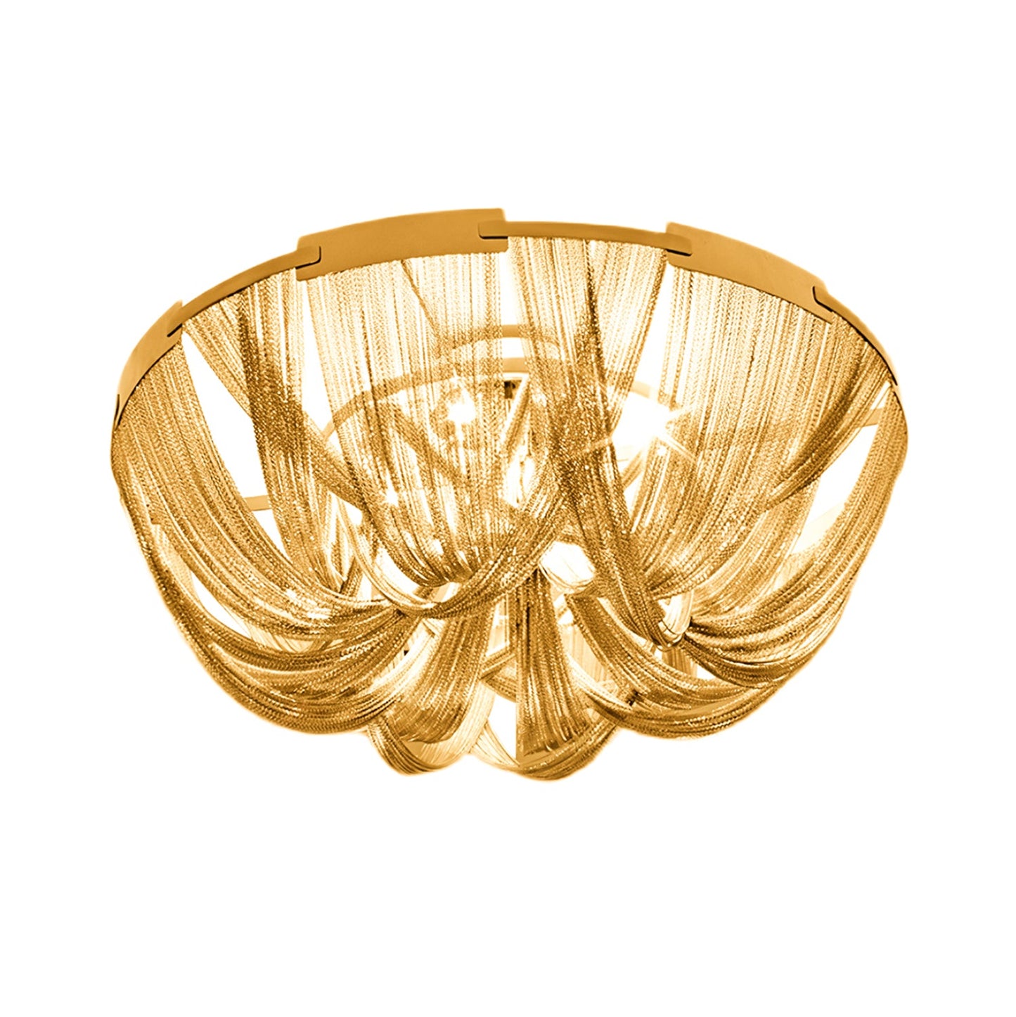 Aluminum Chain Ceiling Light | Modern Metal Design | Gold & Silver Options