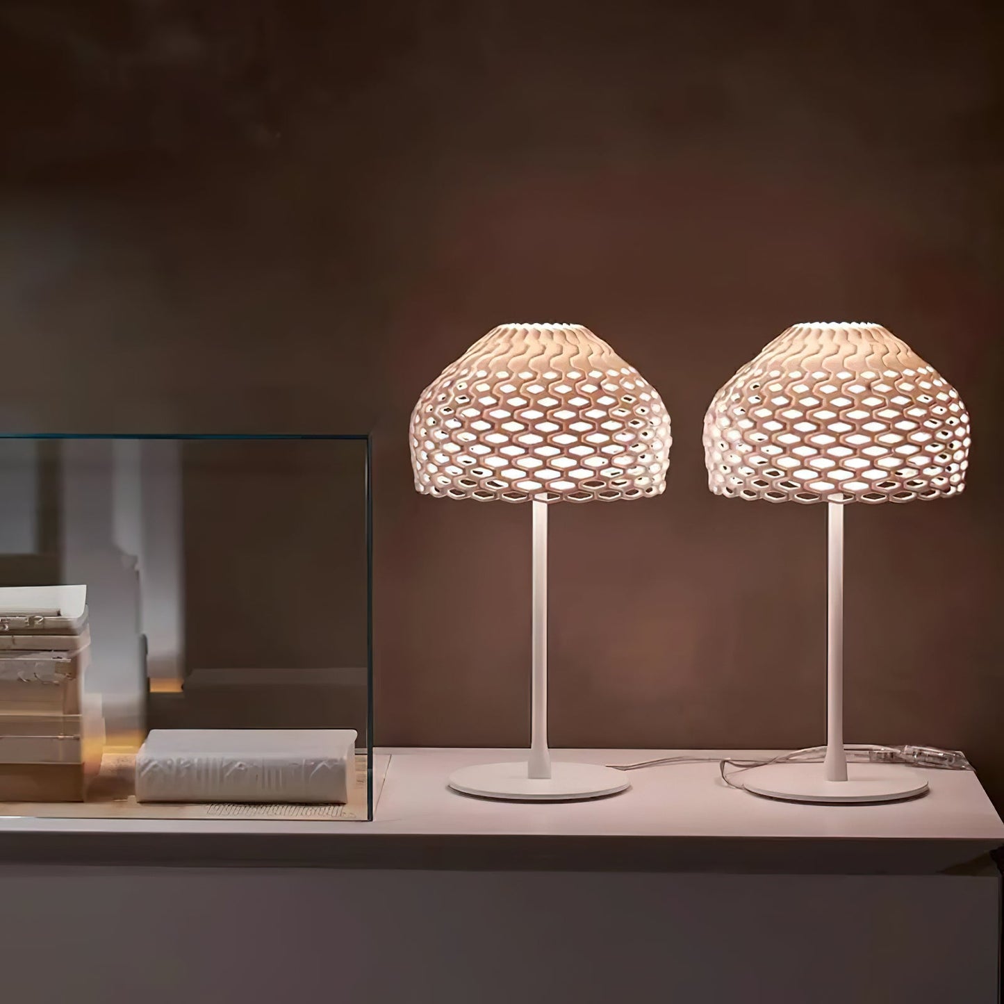 Armadillo Table Lamp | Metal & Plastic | White or Brown