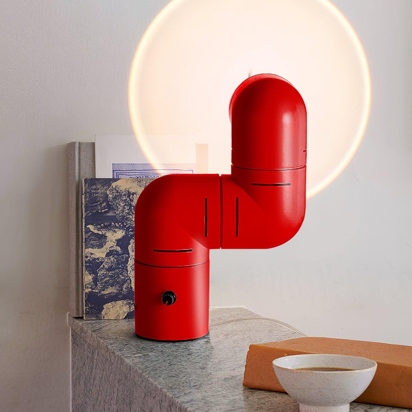 Tatu Table Lamp | Adjustable LED | Red & White