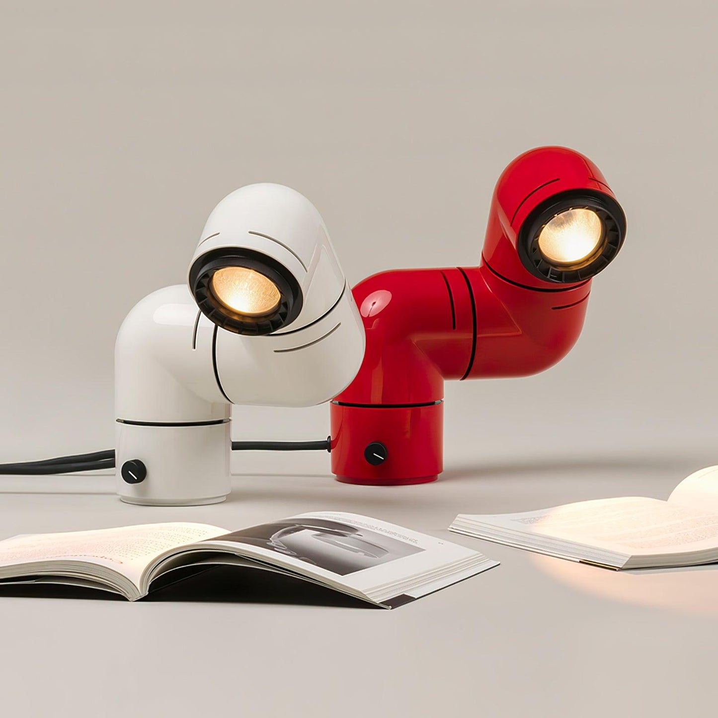 Tatu Table Lamp | Adjustable LED | Red & White
