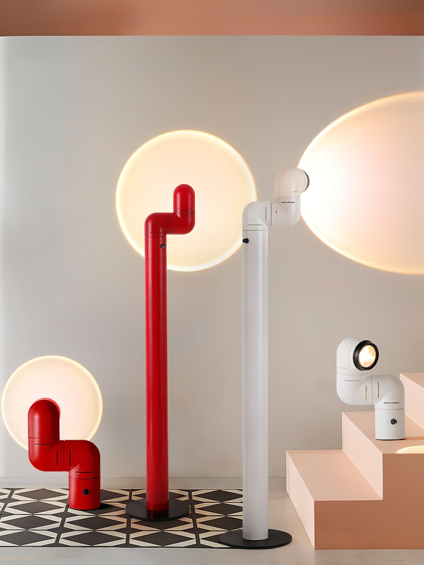 Tatu Table Lamp | Adjustable LED | Red & White