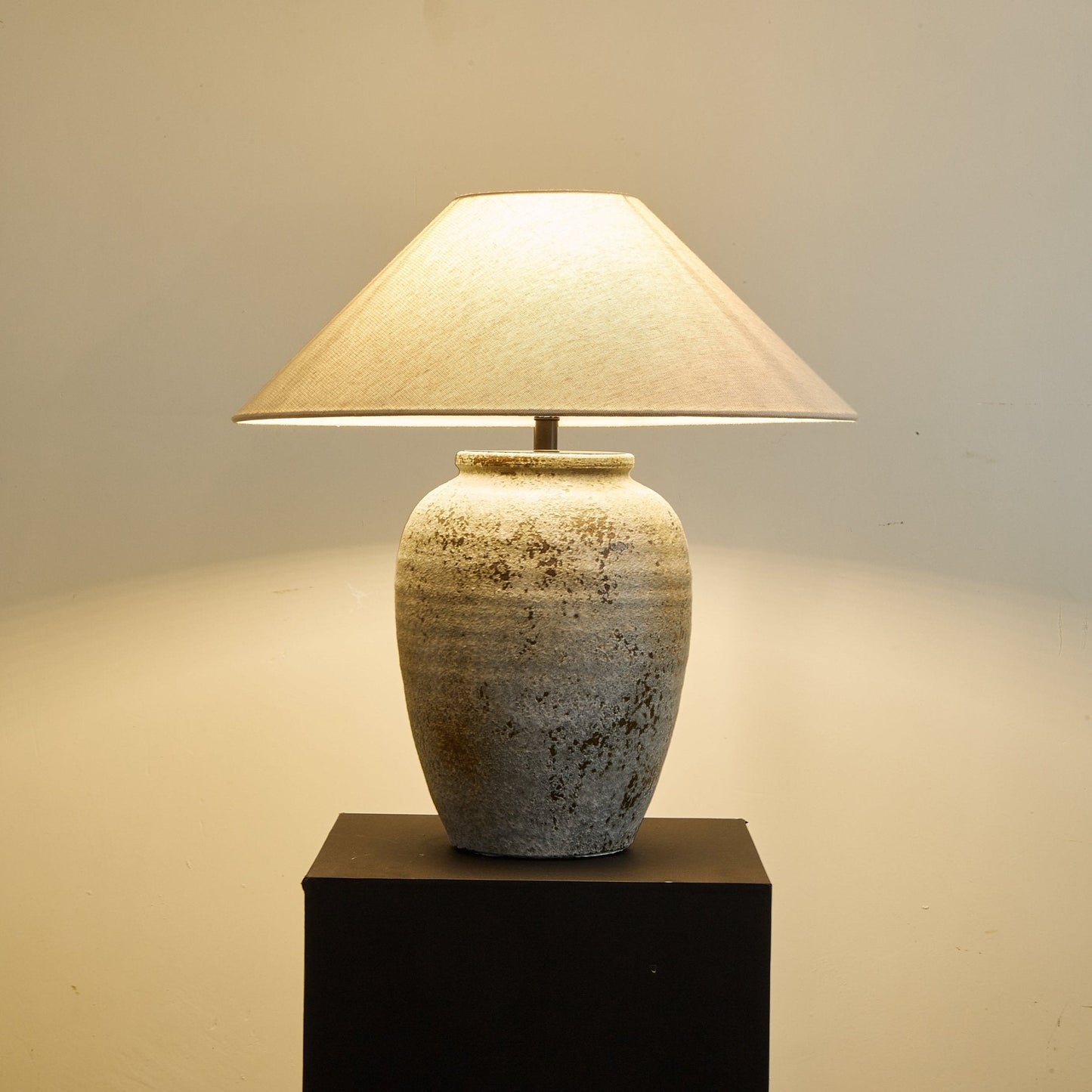 Ceramic Table Lamp | Aged Stone Finish | 55cm Height