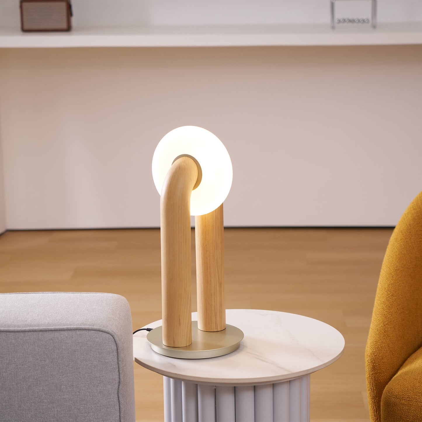 Arcadia Table Lamp | Wooden Design | Wood, Walnut, Black Finishes