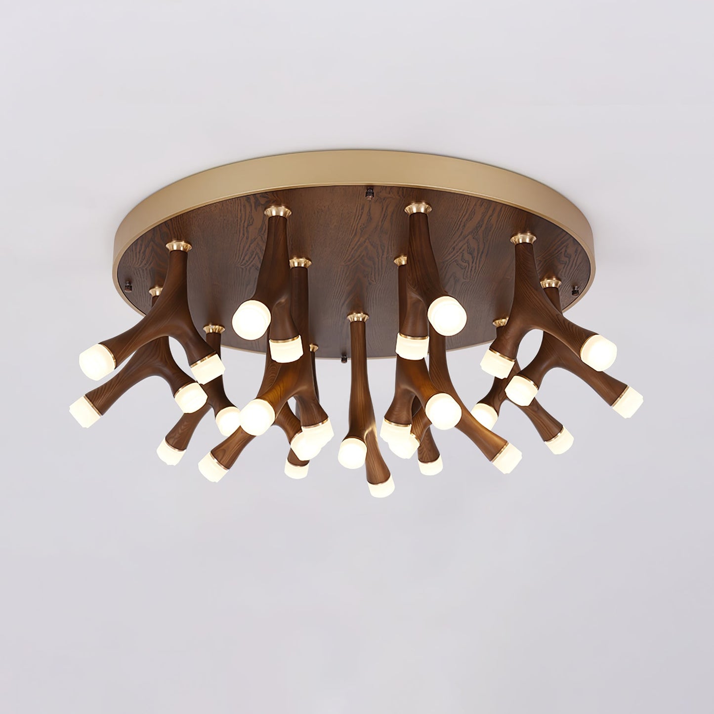 Tentacle Ceiling Lamp | Natural Wood & Metal | 12/24/60 Heads