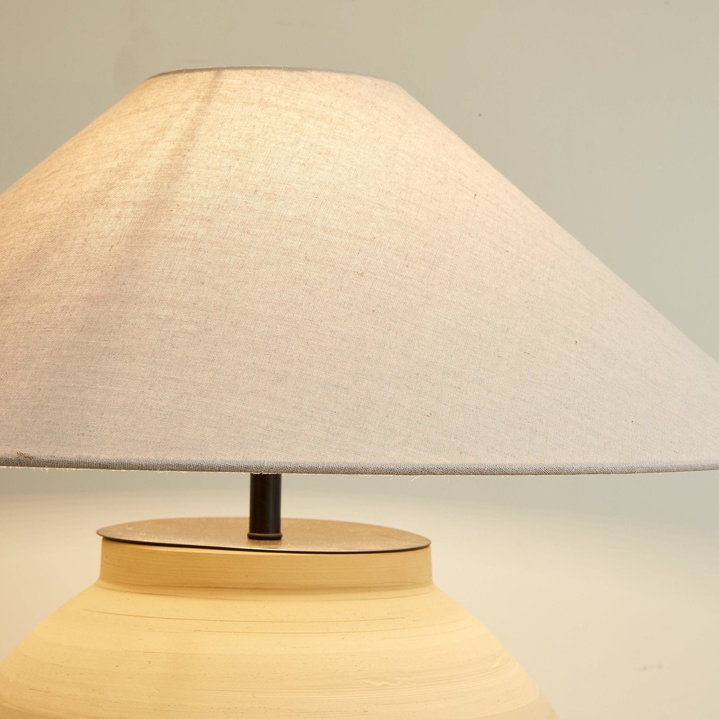 Tera Table Lamp | Handcrafted Terracotta | Beige and White