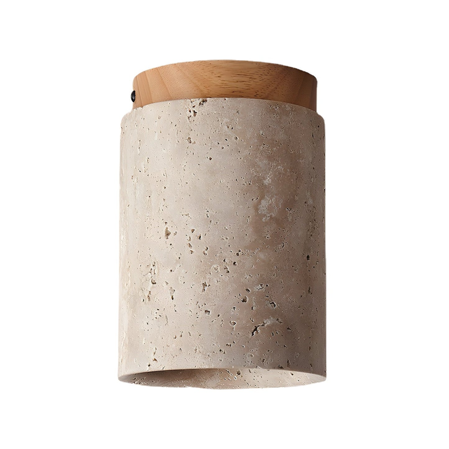 Terra Ceiling Light | Yellow Travertine Shade | Walnut Wood Base