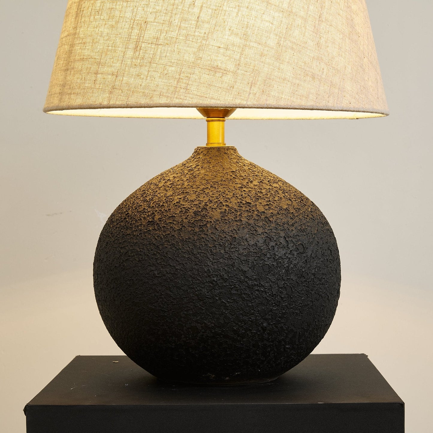 Table Lamp | Ceramic Base | Black-to-Brown Gradient