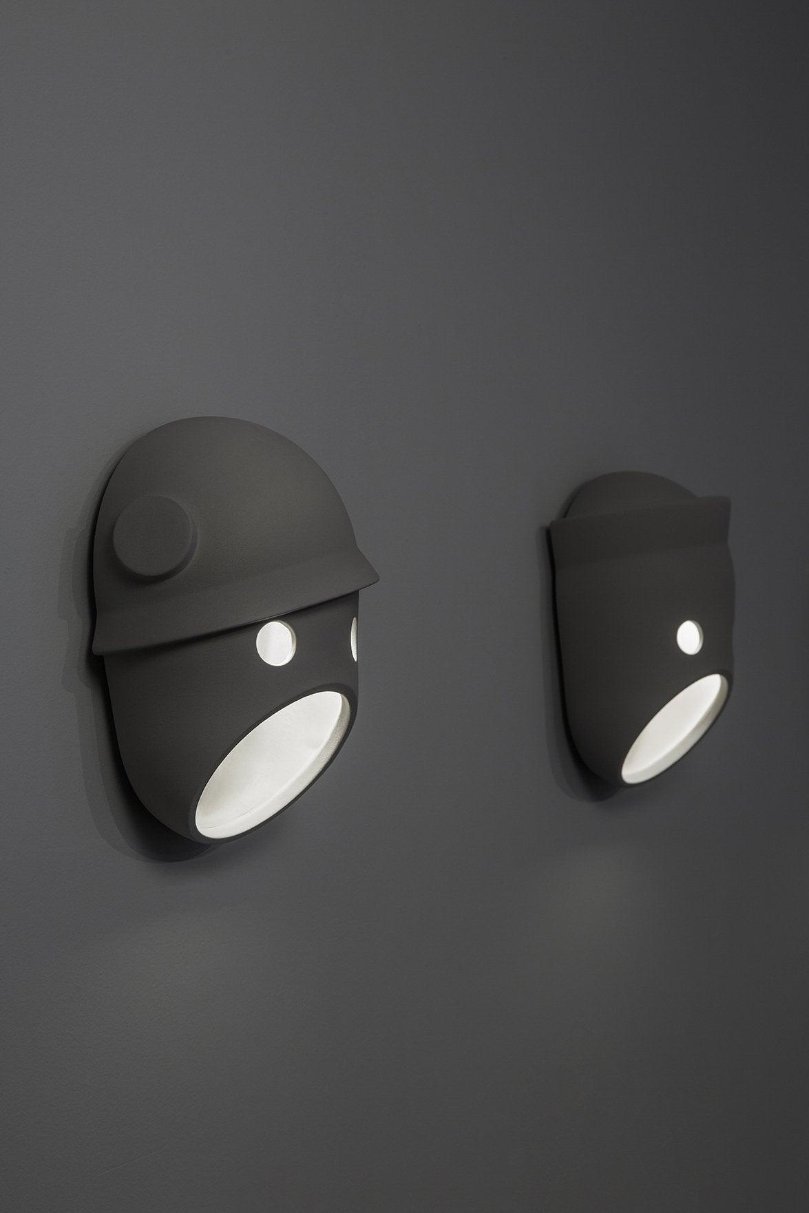 Mask Wall Light | Resin, Aluminum, Iron | Grey
