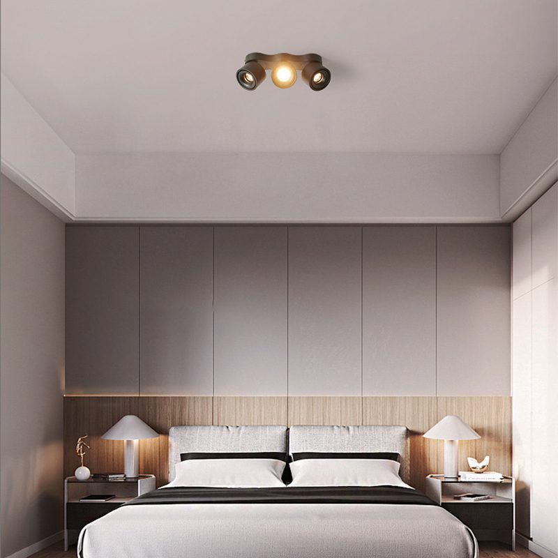 Rotating Ceiling Lamp | Aluminum | 3-Head | Black & White