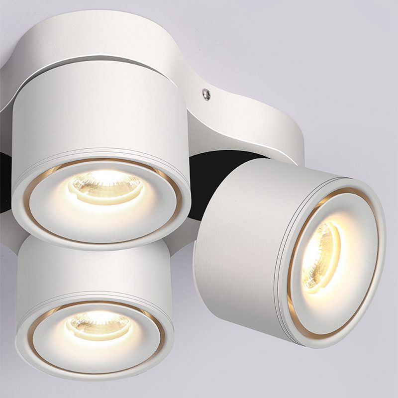 Rotating Ceiling Lamp | Aluminum | 3-Head | Black & White