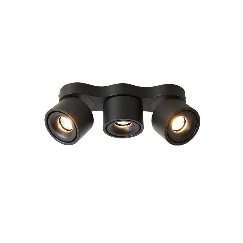 Rotating Ceiling Lamp | Aluminum | 3-Head | Black & White