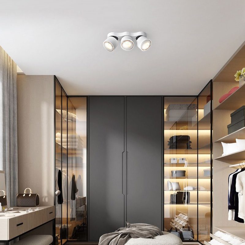 Rotating Ceiling Lamp | Aluminum | 3-Head | Black & White