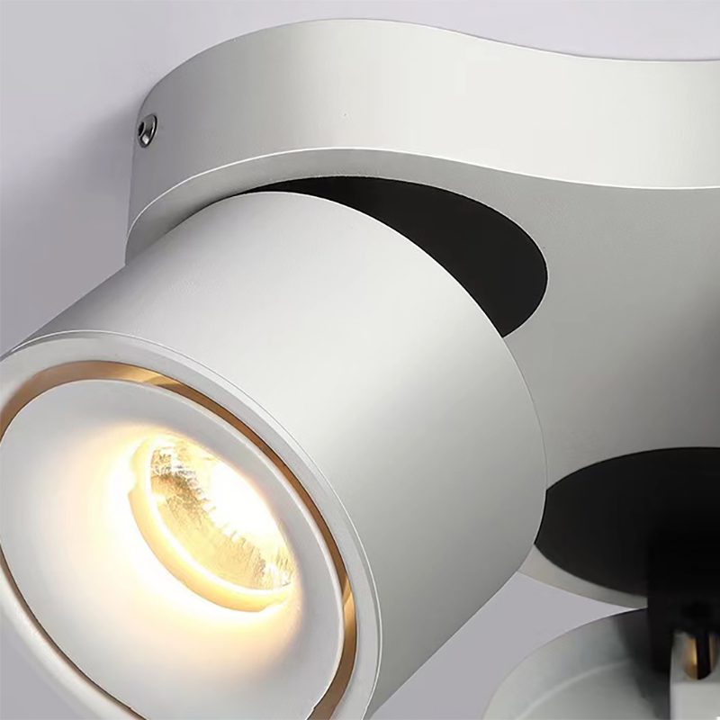 Rotating Ceiling Lamp | Aluminum | 3-Head | Black & White
