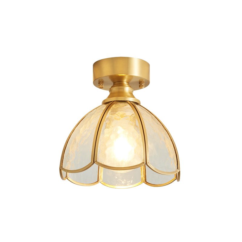 Tiffany Floral Ceiling Lamp | Handcrafted Brass & Glass | 20cm Diameter