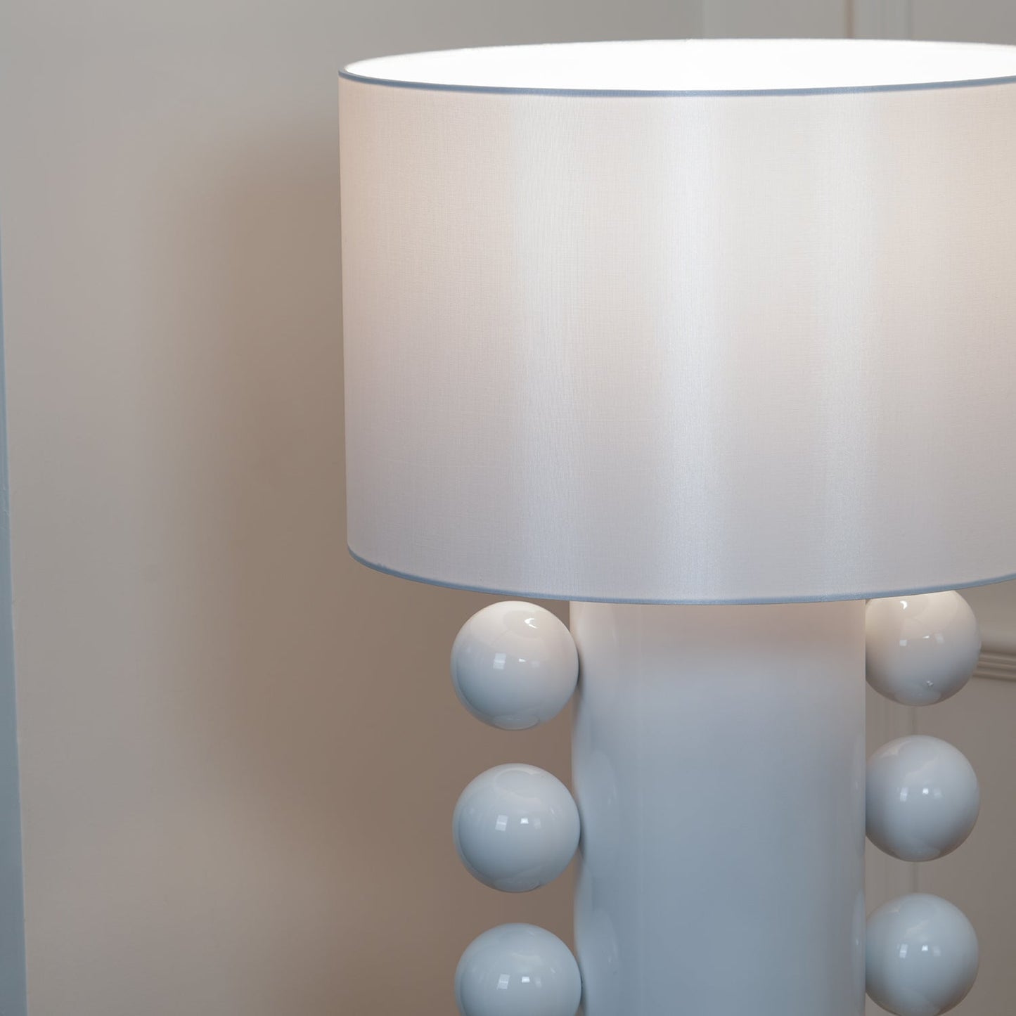 Tiglia Table Lamp | Modern Fabric & Metal | Black or White Finish