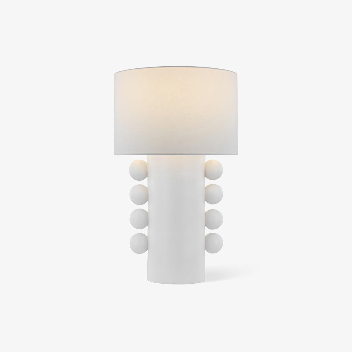 Tiglia Table Lamp | Modern Fabric & Metal | Black or White Finish