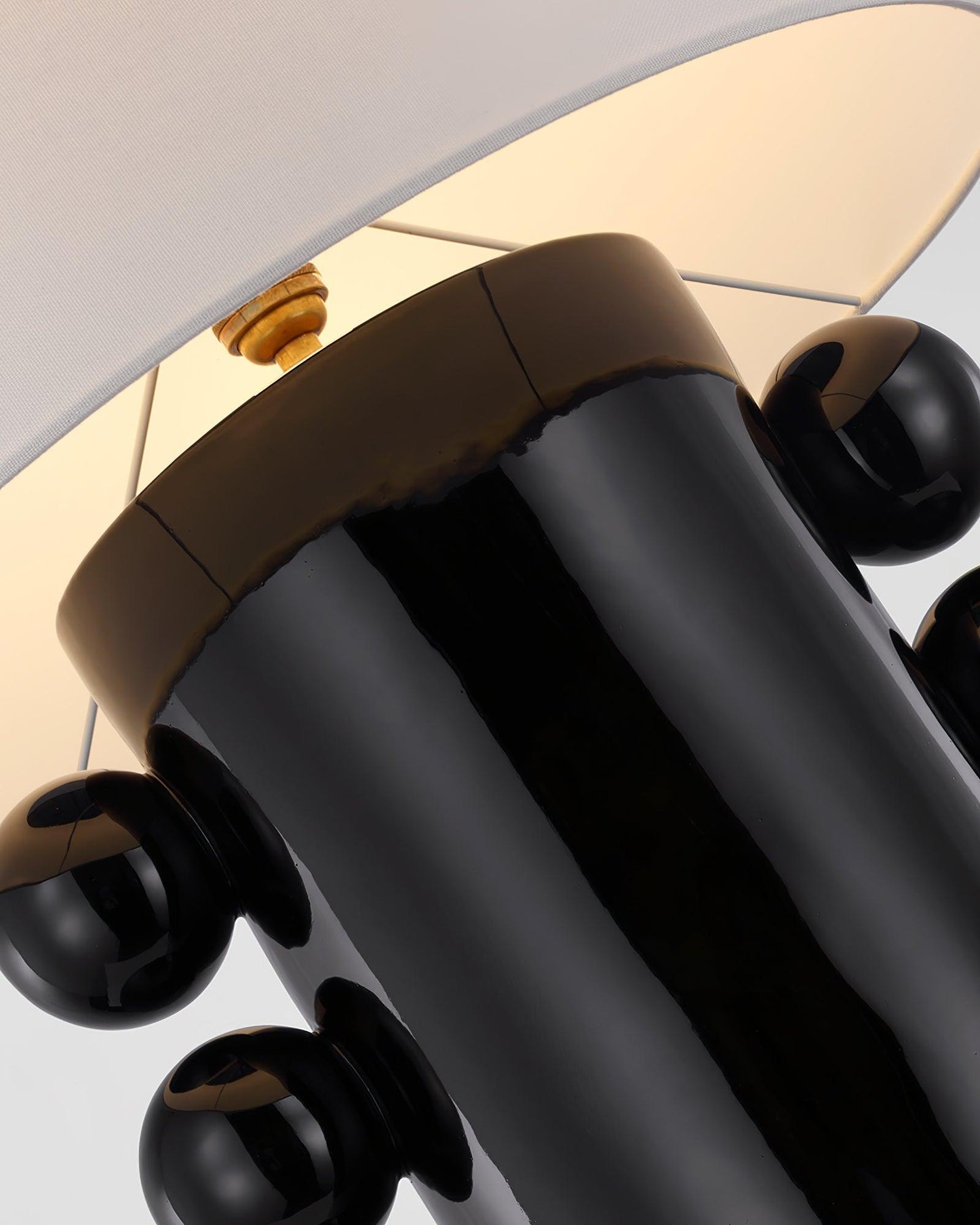 Tiglia Table Lamp | Modern Fabric & Metal | Black or White Finish