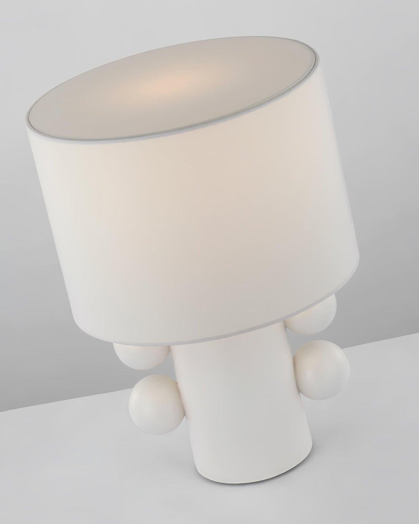 Tiglia Table Lamp | Modern Fabric & Metal | Black or White Finish