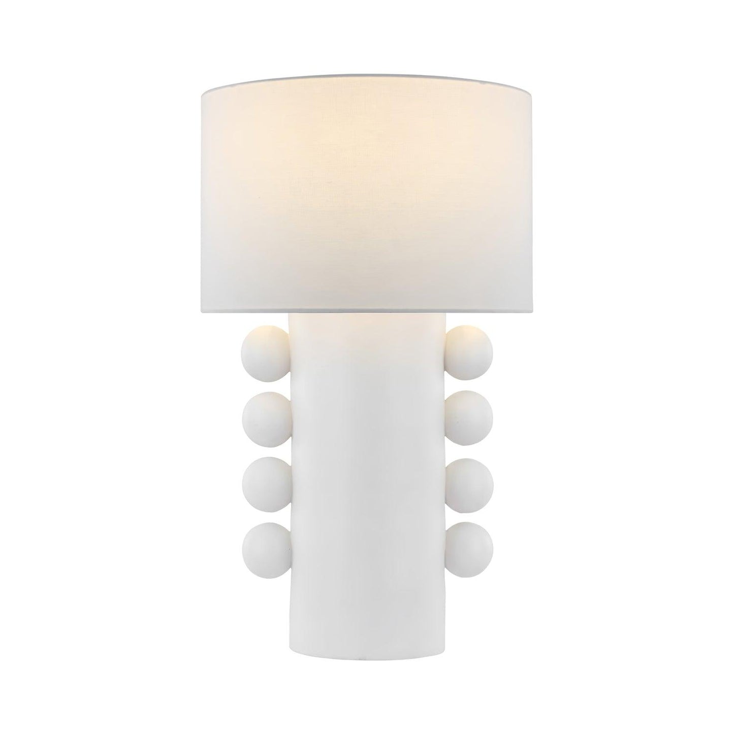 Tiglia Table Lamp | Modern Fabric & Metal | Black or White Finish