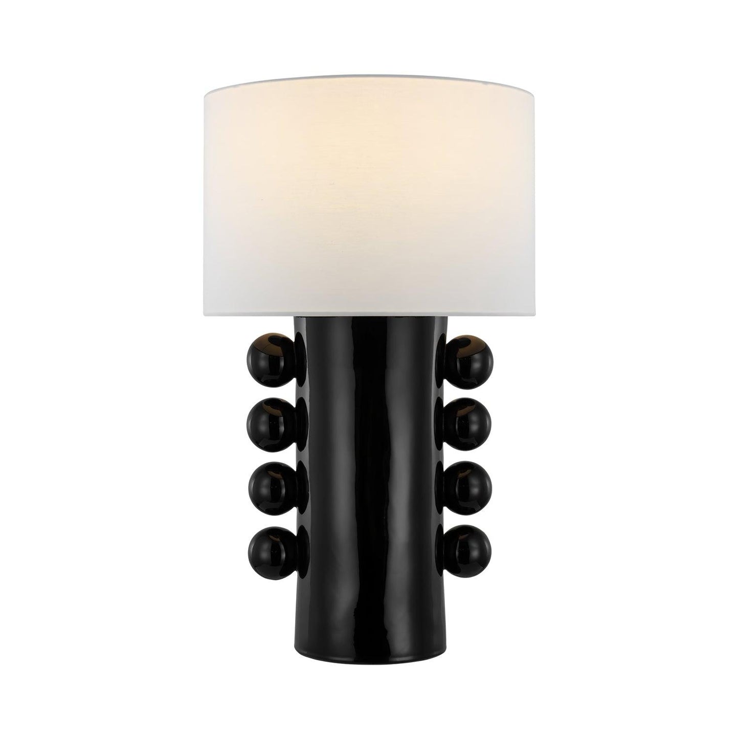 Tiglia Table Lamp | Modern Fabric & Metal | Black or White Finish