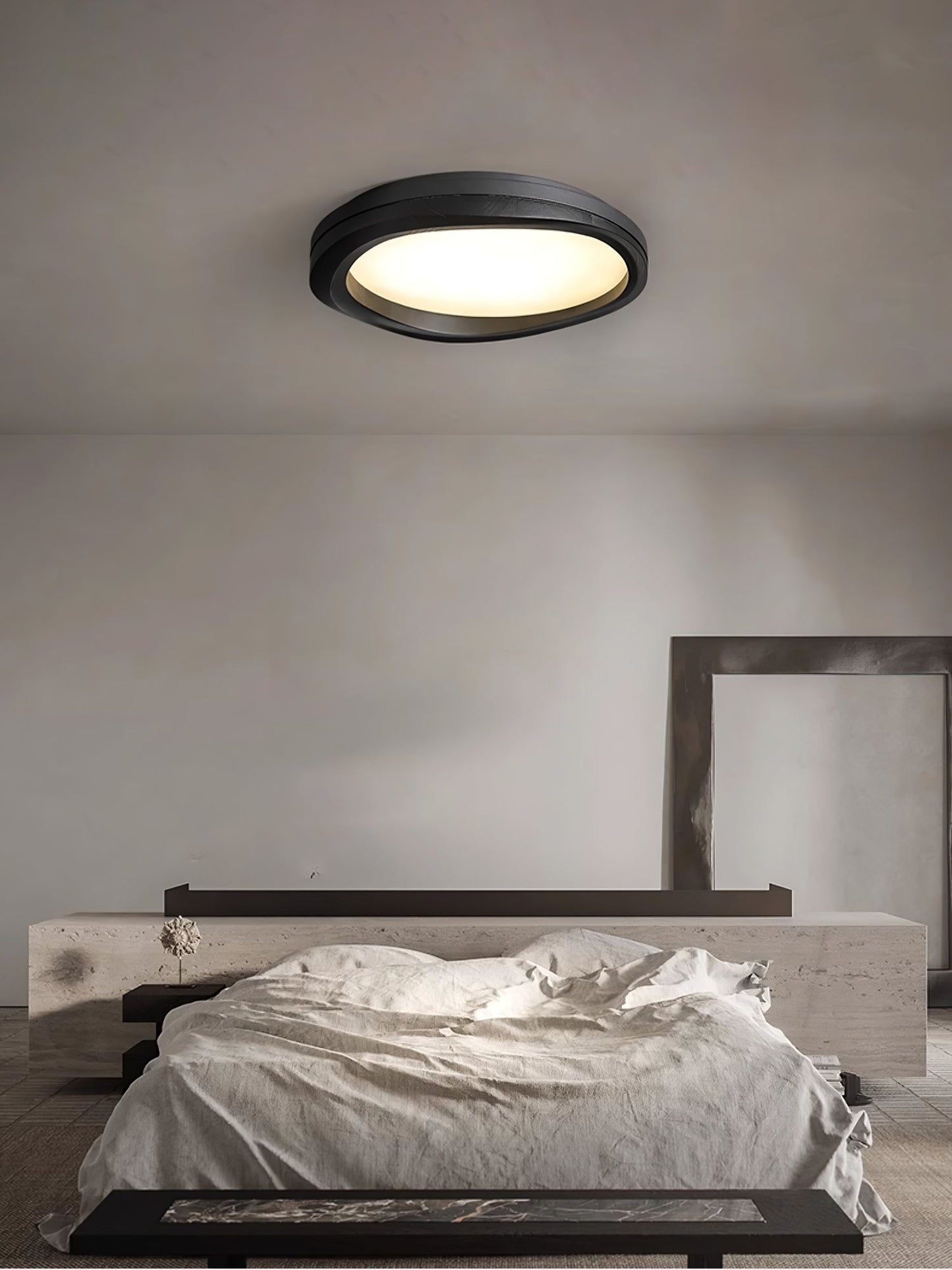 Round Wood Ceiling Lamp | Natural Wood & Metal | 3 Sizes