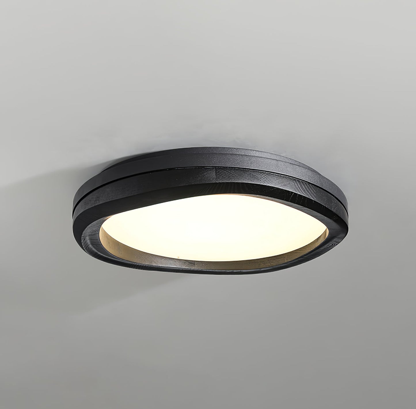 Round Wood Ceiling Lamp | Natural Wood & Metal | 3 Sizes
