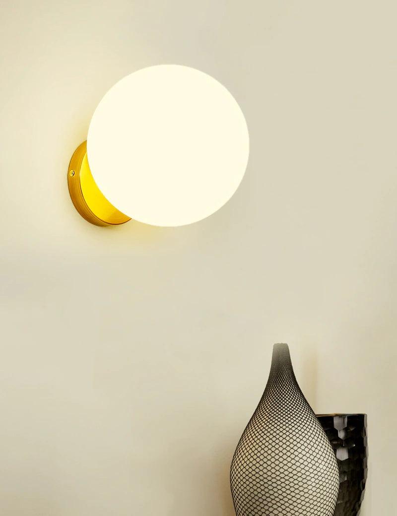 Wall Lamp Set | Metal & Glass | Gold & White