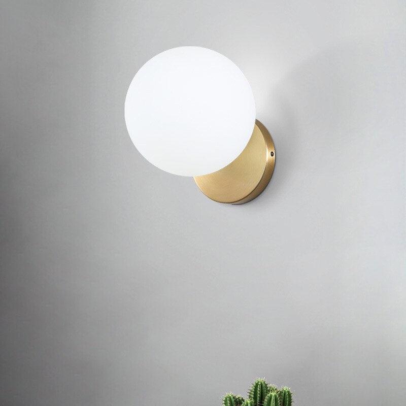 Wall Lamp Set | Metal & Glass | Gold & White