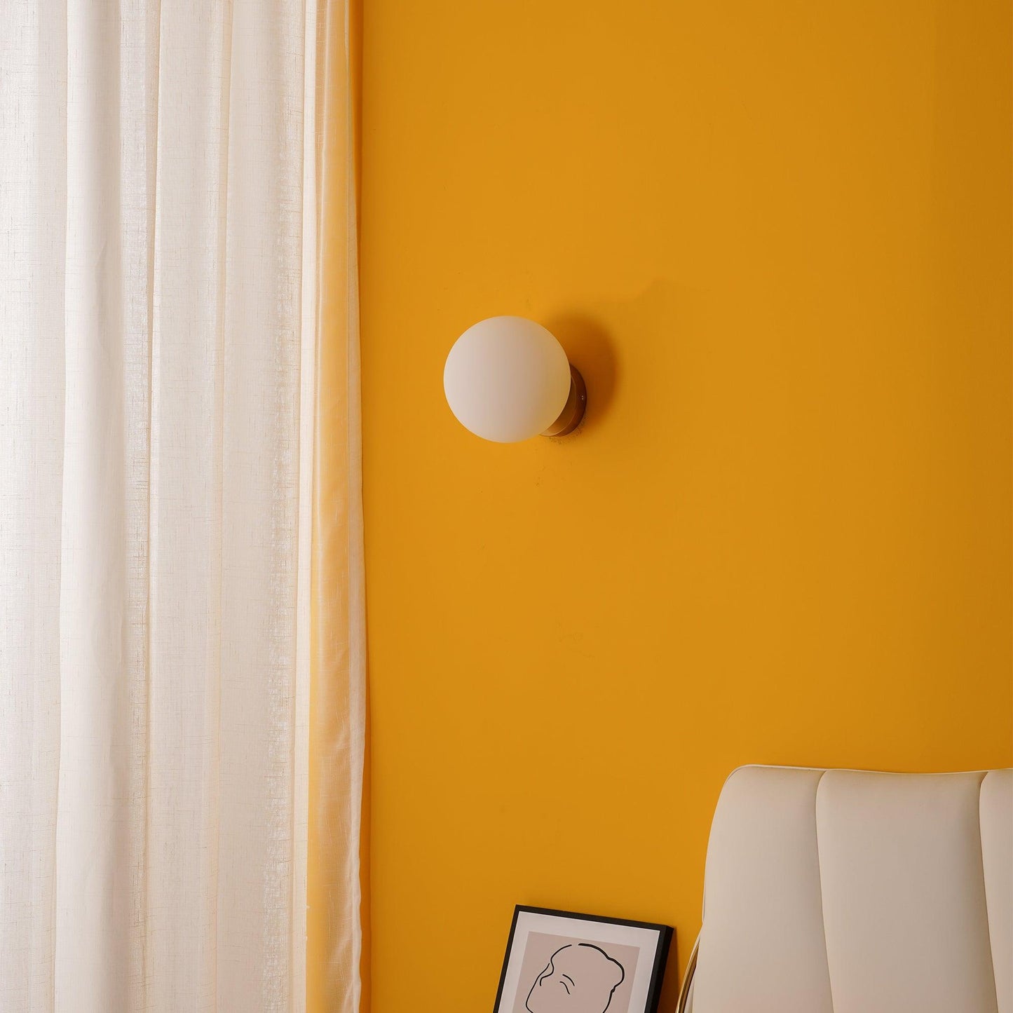 Wall Lamp Set | Metal & Glass | Gold & White