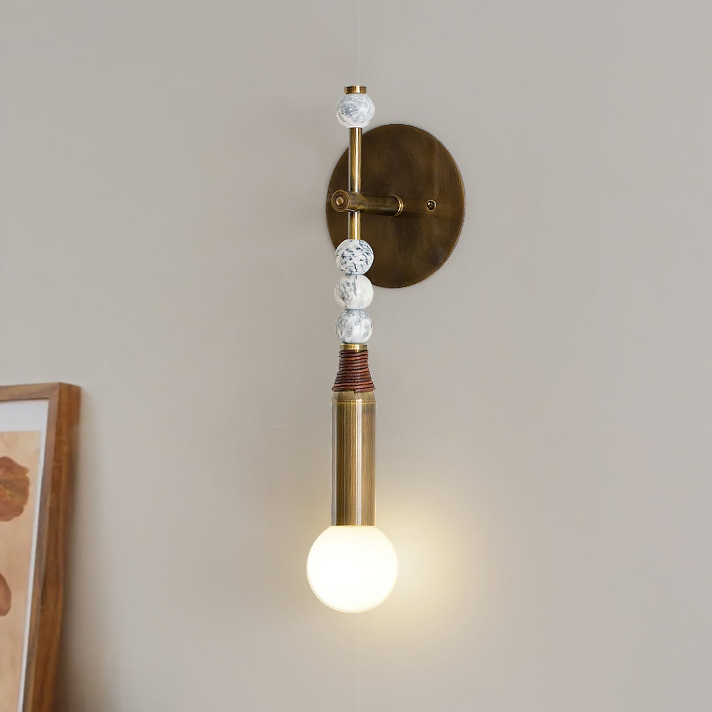 Toam Wall Lamp | Brass & Marble | Sold as a Pair
