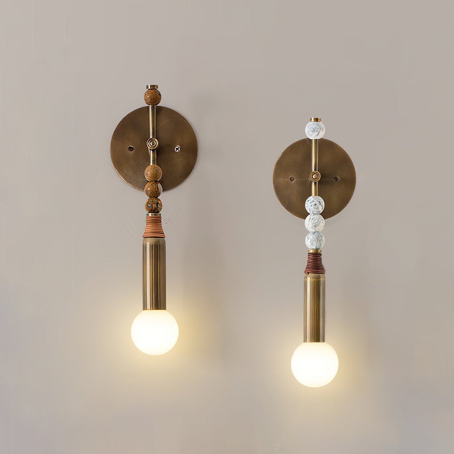 Toam Wall Lamp | Brass & Marble | Sold as a Pair