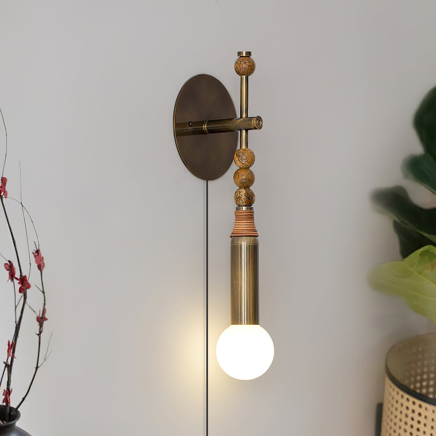 Toam Wall Lamp | Brass & Marble | Sold as a Pair