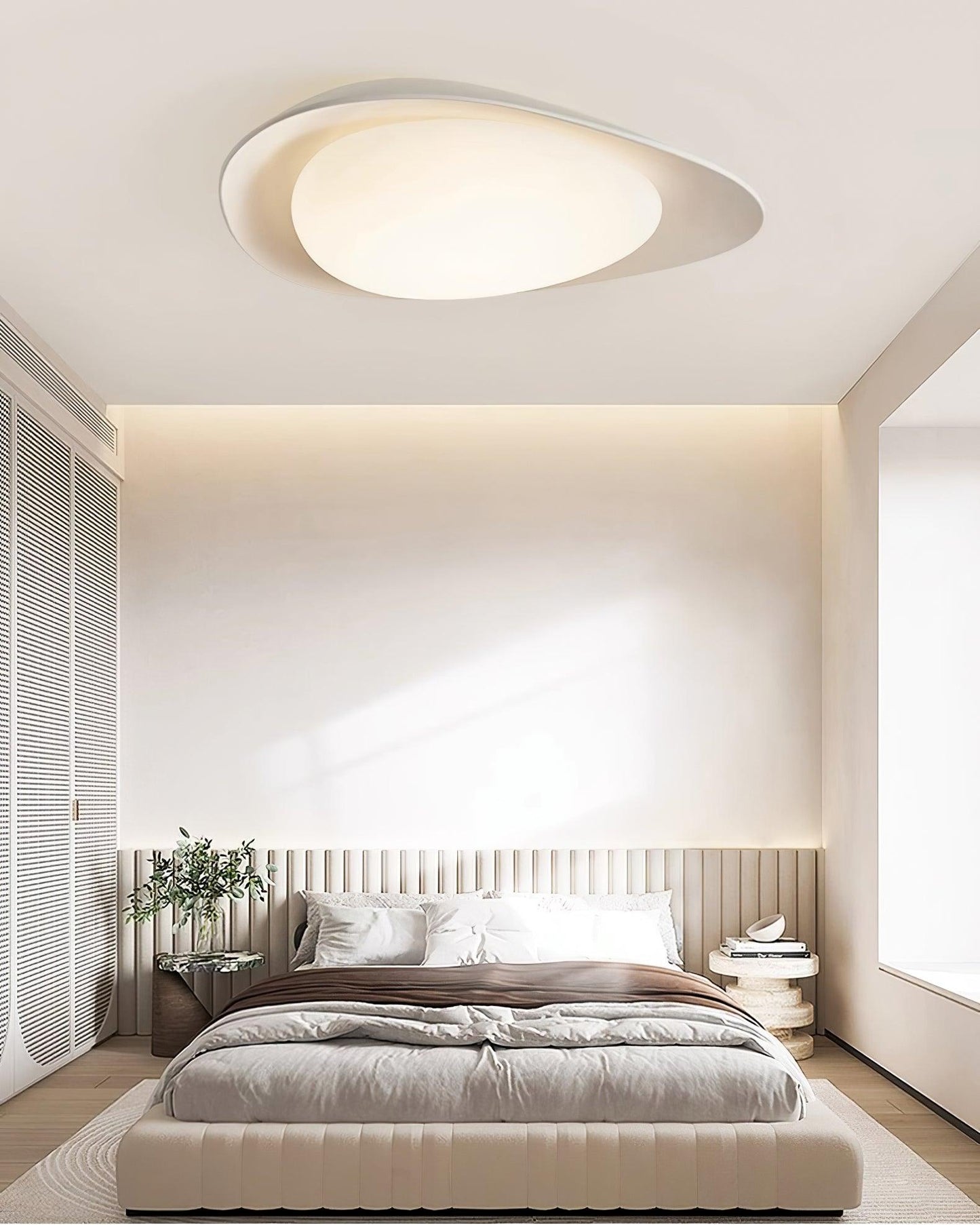 Tonia Ceiling Lamp | Resin Body with Integrated LED | Green or Beige, 36cm/46cm