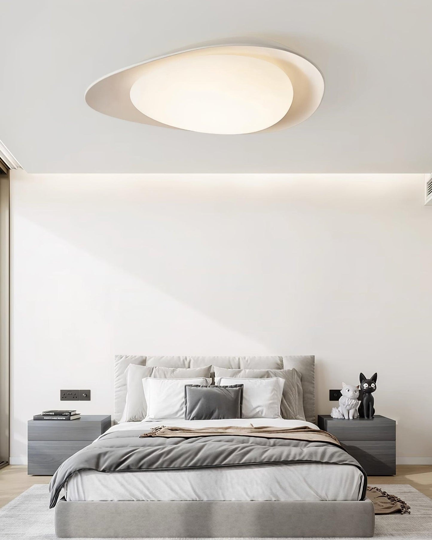 Tonia Ceiling Lamp | Resin Body with Integrated LED | Green or Beige, 36cm/46cm