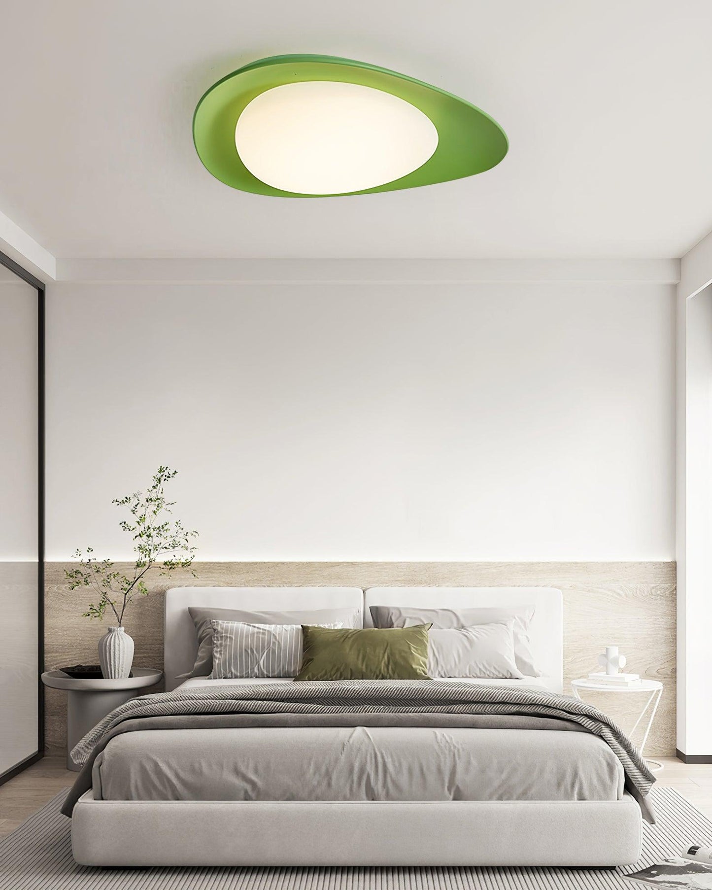 Tonia Ceiling Lamp | Resin Body with Integrated LED | Green or Beige, 36cm/46cm