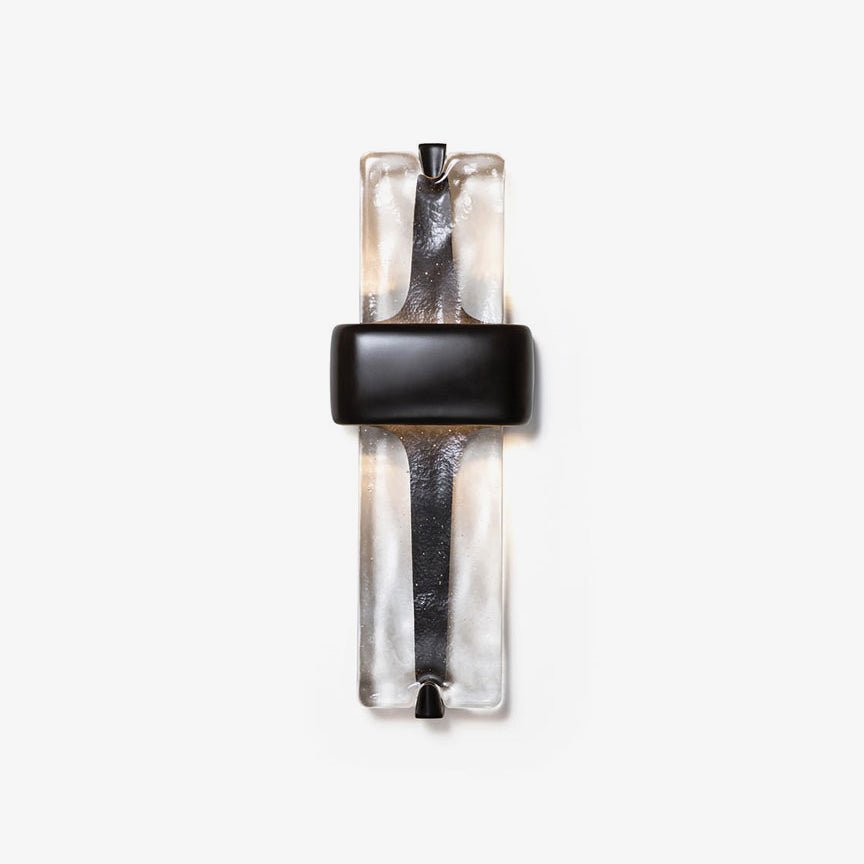 Wall Lamp | Black Metal & Handcrafted Glass | Integrated LED