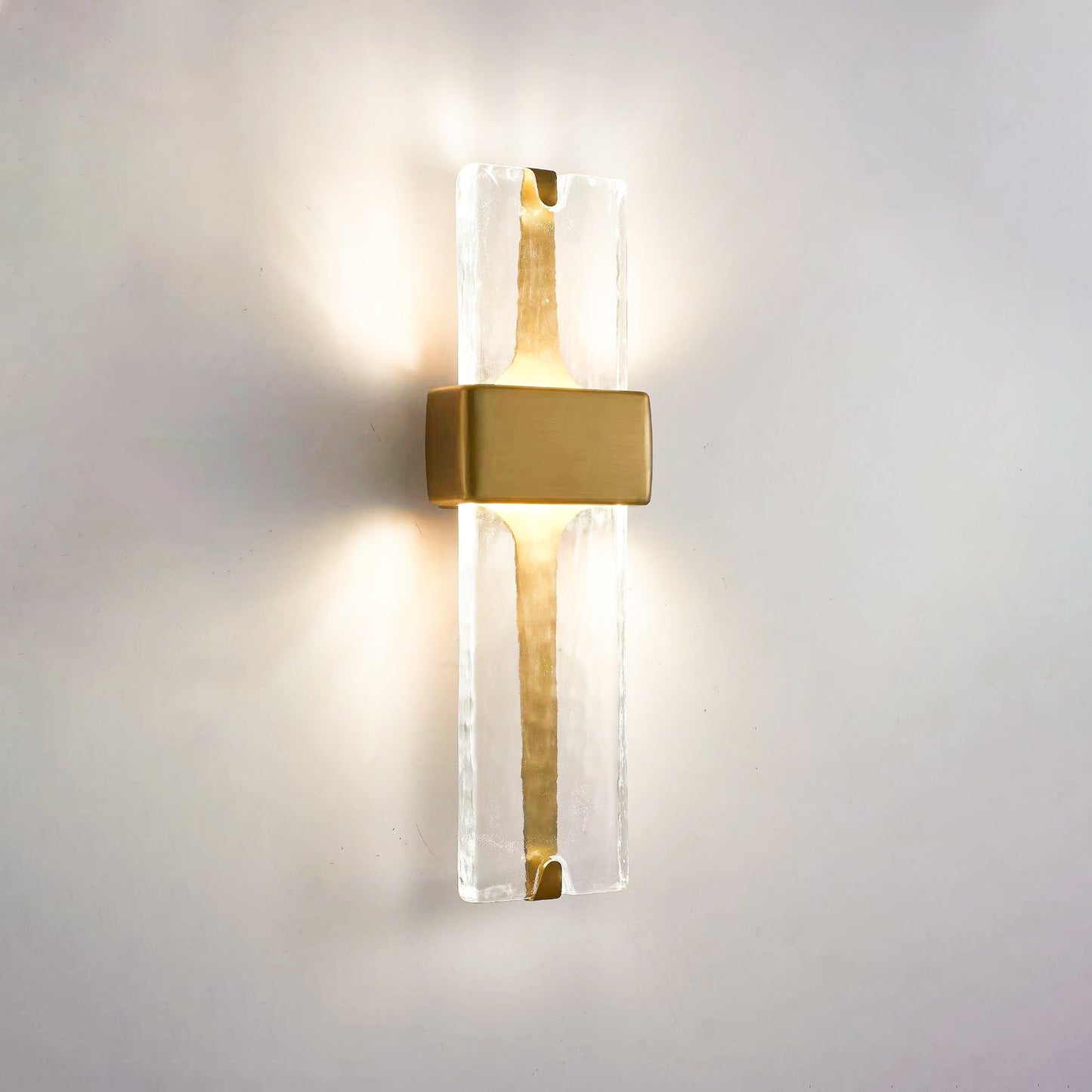 Wall Lamp | Black Metal & Handcrafted Glass | Integrated LED