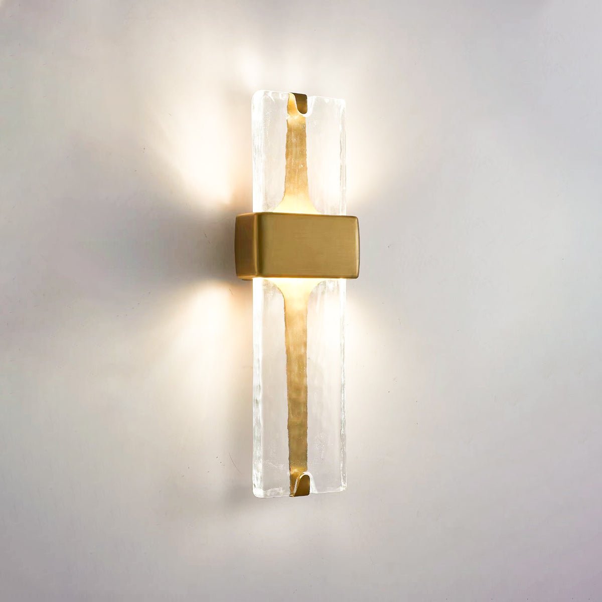 Wall Lamp | Black Metal & Handcrafted Glass | Integrated LED