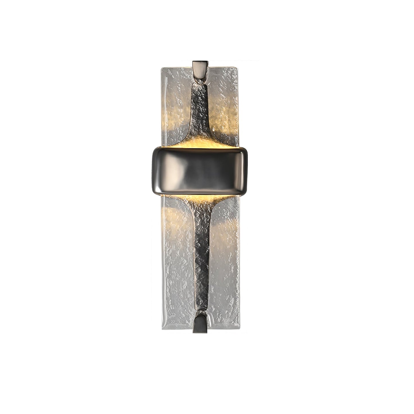 Wall Lamp | Black Metal & Handcrafted Glass | Integrated LED