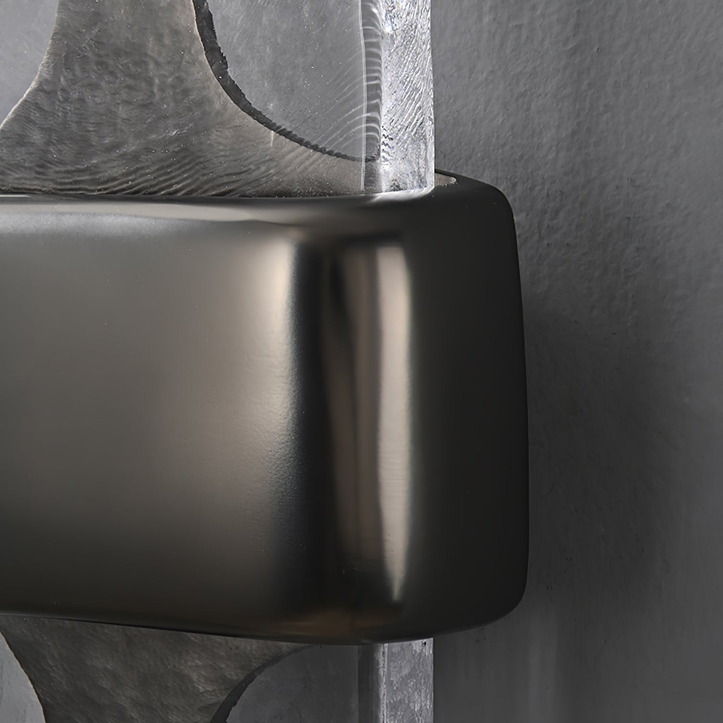 Wall Lamp | Black Metal & Handcrafted Glass | Integrated LED