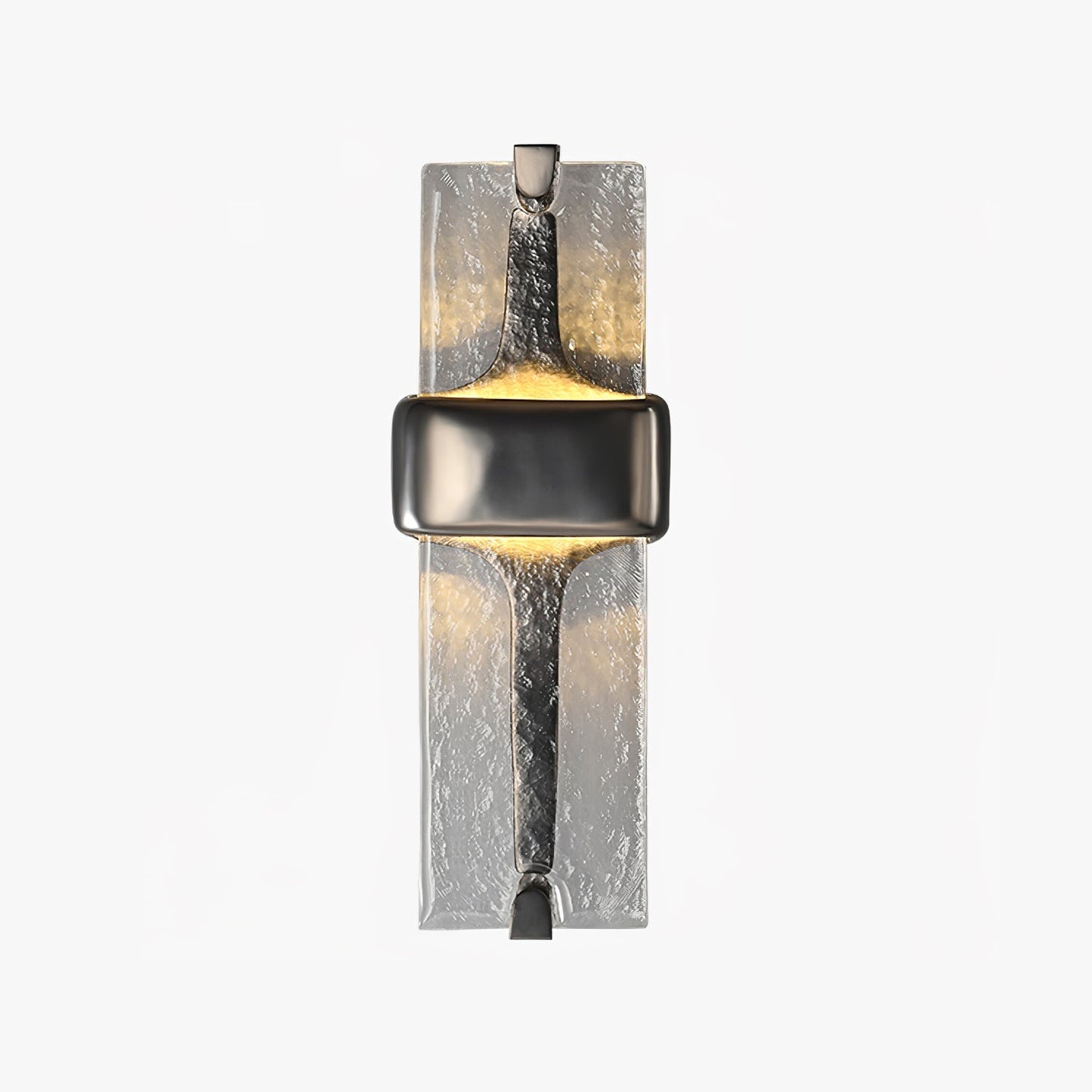 Wall Lamp | Black Metal & Handcrafted Glass | Integrated LED