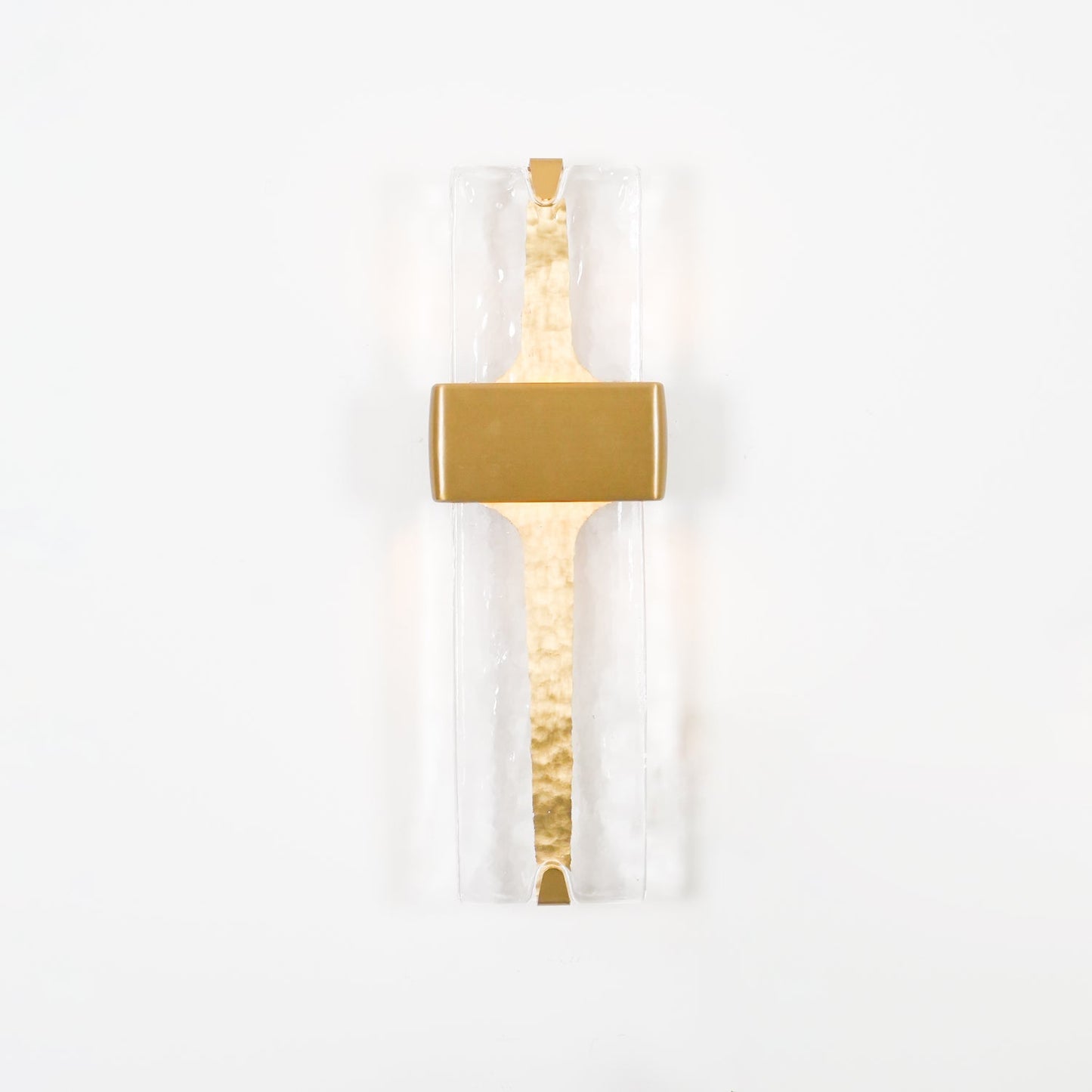 Wall Lamp | Black Metal & Handcrafted Glass | Integrated LED
