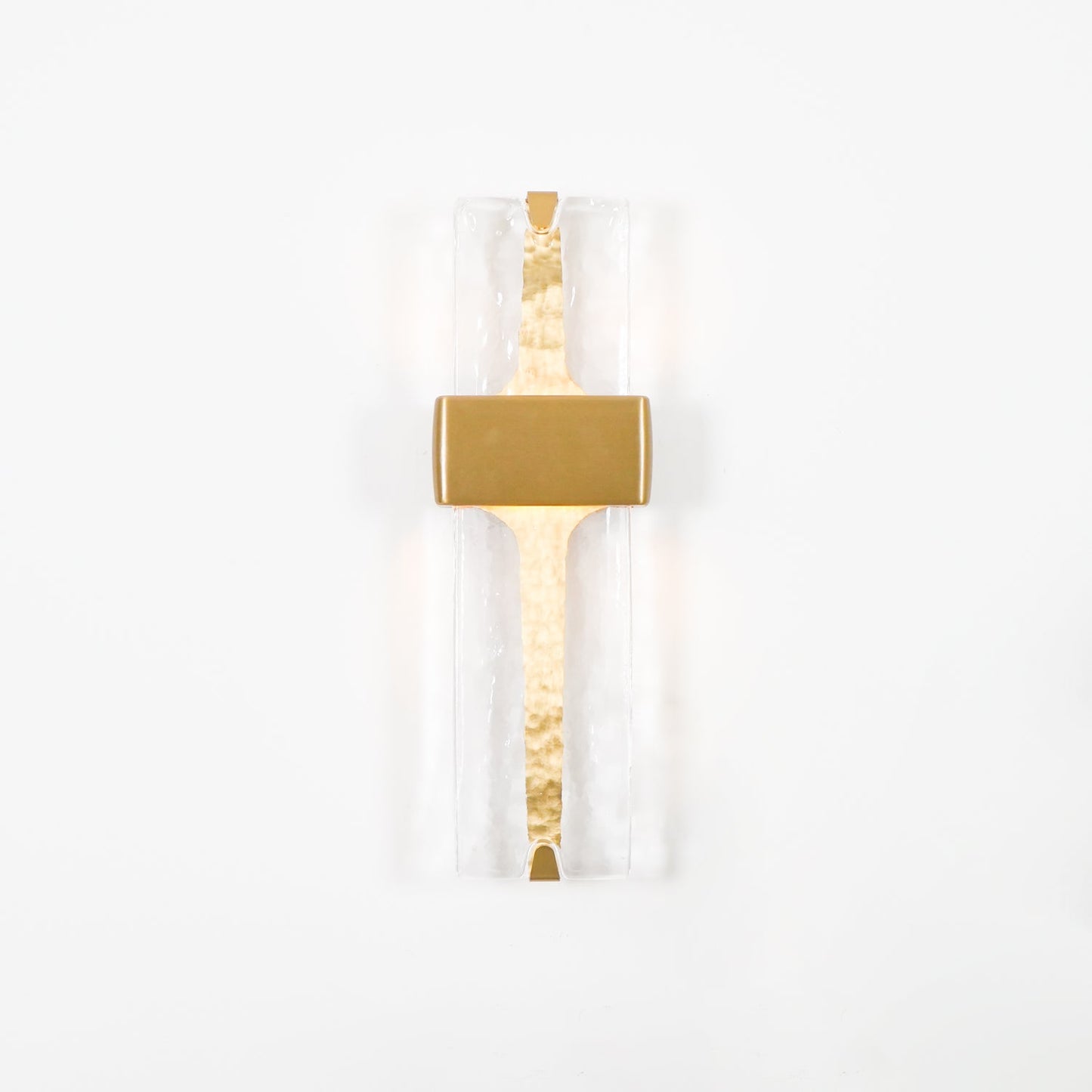 Wall Lamp | Black Metal & Handcrafted Glass | Integrated LED