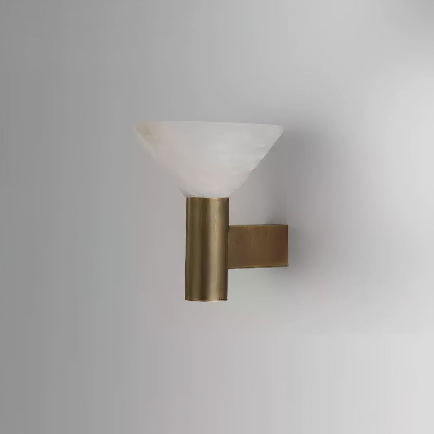 Torres Wall Sconce | Handmade Brass & Alabaster | Antique Bronze & White