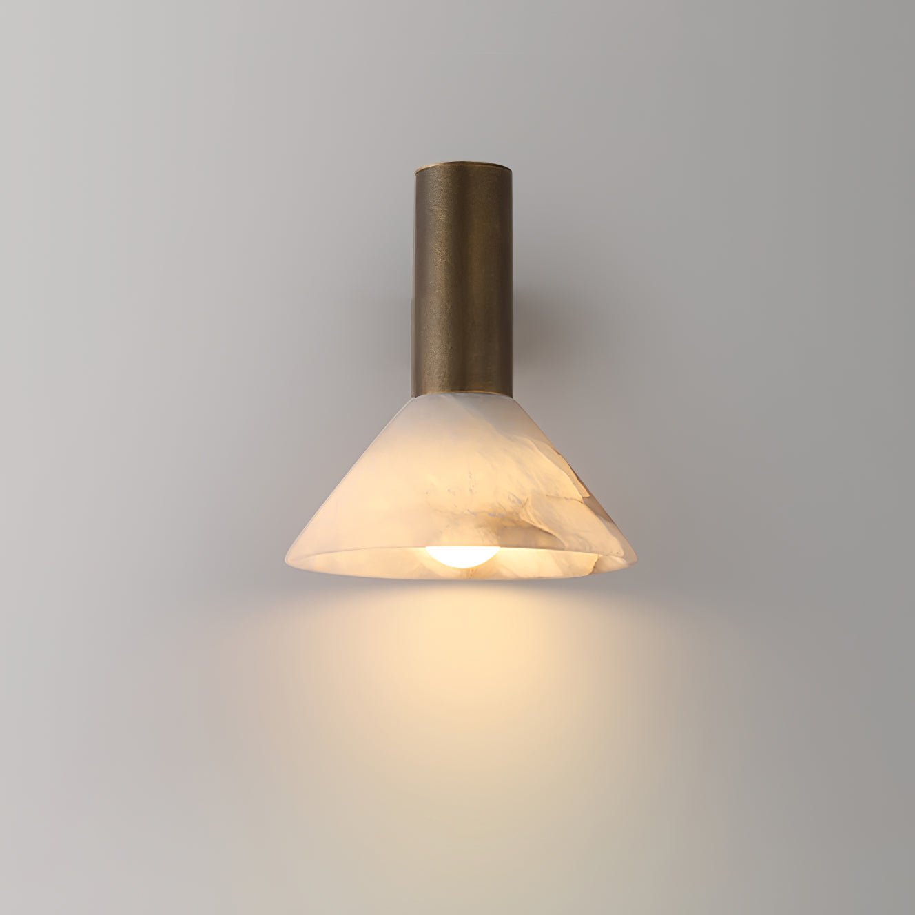 Torres Wall Sconce | Handmade Brass & Alabaster | Antique Bronze & White