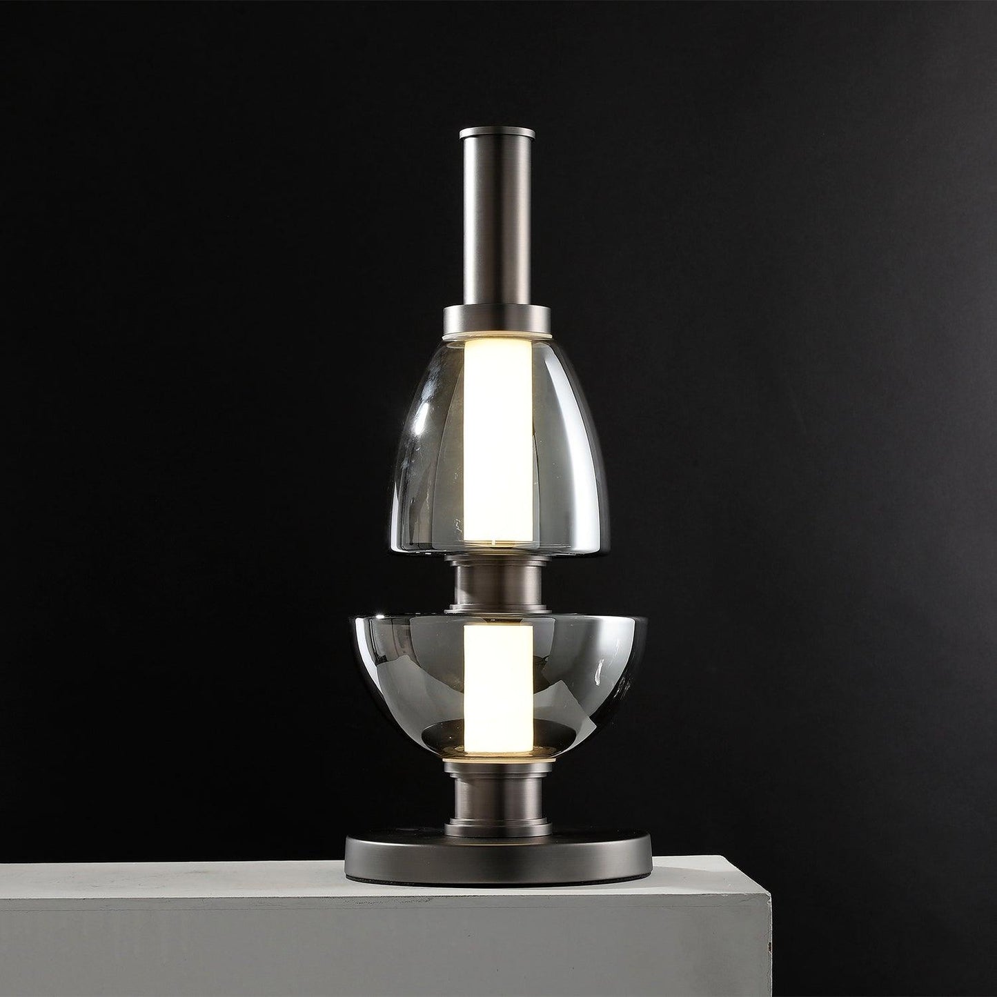 Symbol Table Lamp | Aluminium & Glass | Black & Gold