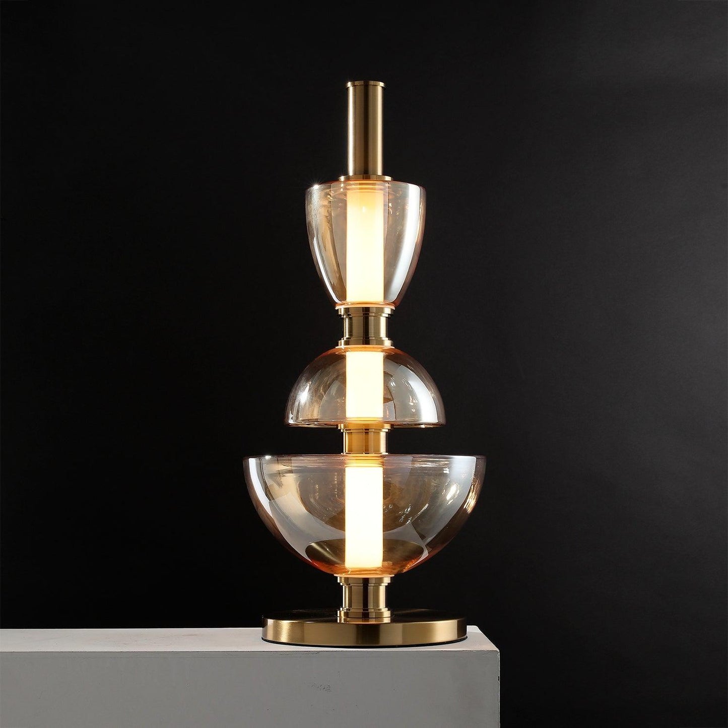 Symbol Table Lamp | Aluminium & Glass | Black & Gold